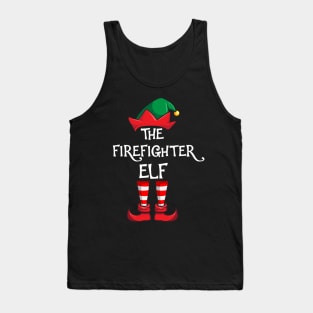 Firefighter Elf Matching Family Christmas Fireman Tank Top